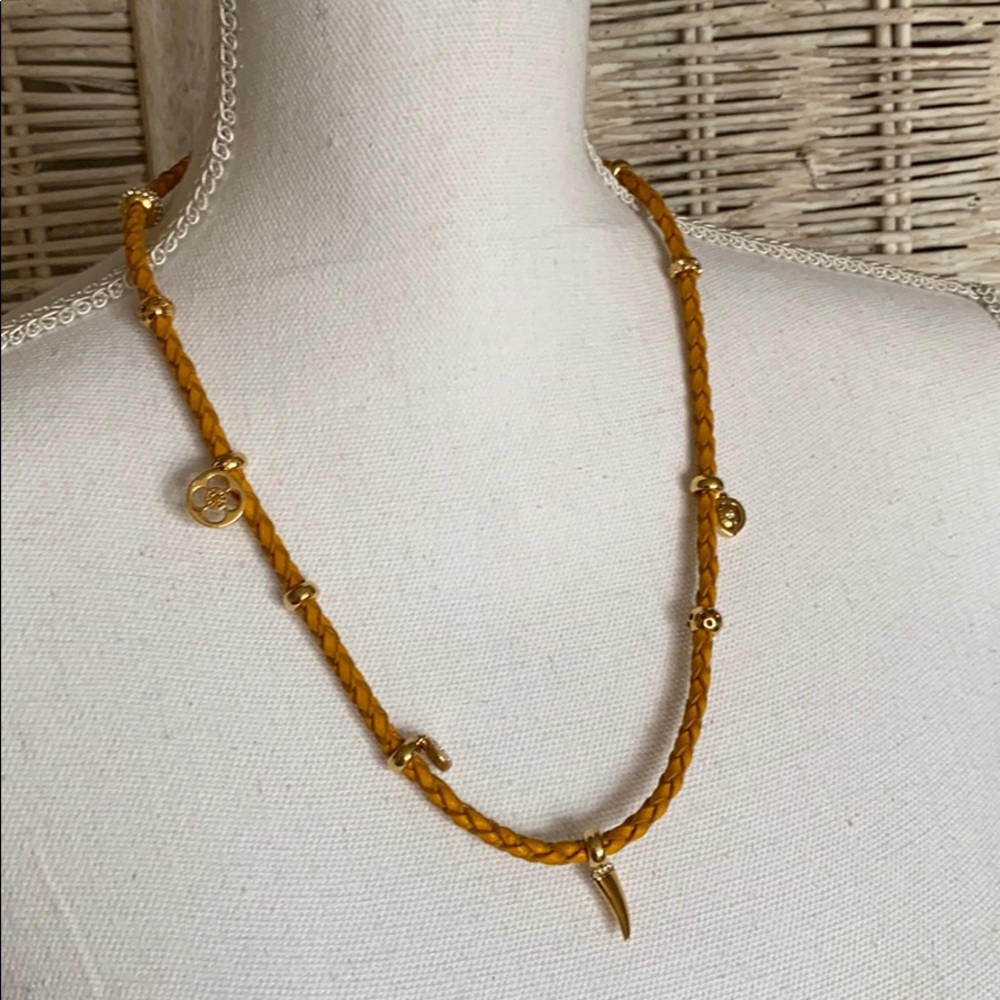 Rare l  Henri Bendel braided charm necklace